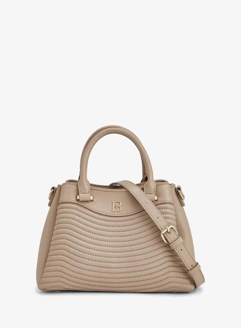 Flora Bella Floral Print Bag With Double Handles And Additional Shoulder Strap