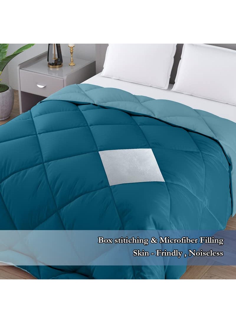 CHICERY CHICERY Microfiber Reversible Solid Extra Comfort Soft ComforterBlanket Single Bed 250 GSM Ultra Soft Comforter for WinterTeal SkyPack of 1  - Image 3