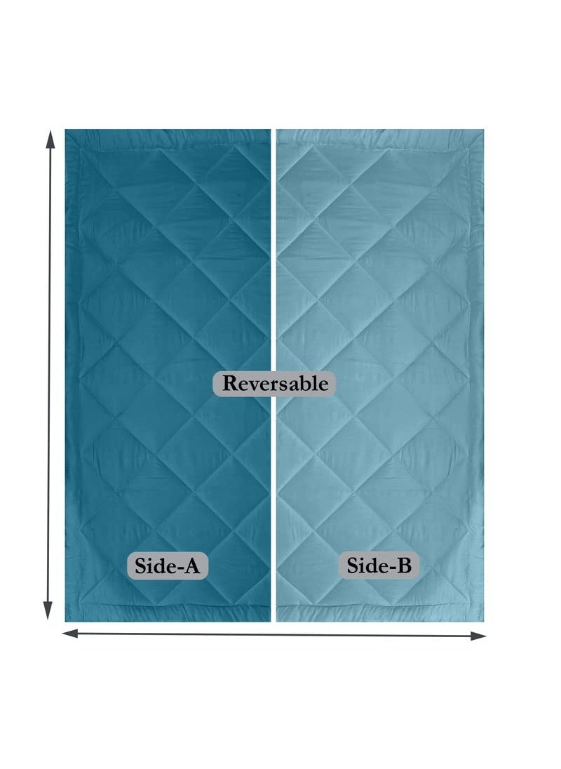 CHICERY CHICERY Microfiber Reversible Solid Extra Comfort Soft ComforterBlanket Single Bed 250 GSM Ultra Soft Comforter for WinterTeal SkyPack of 1  - Image 5