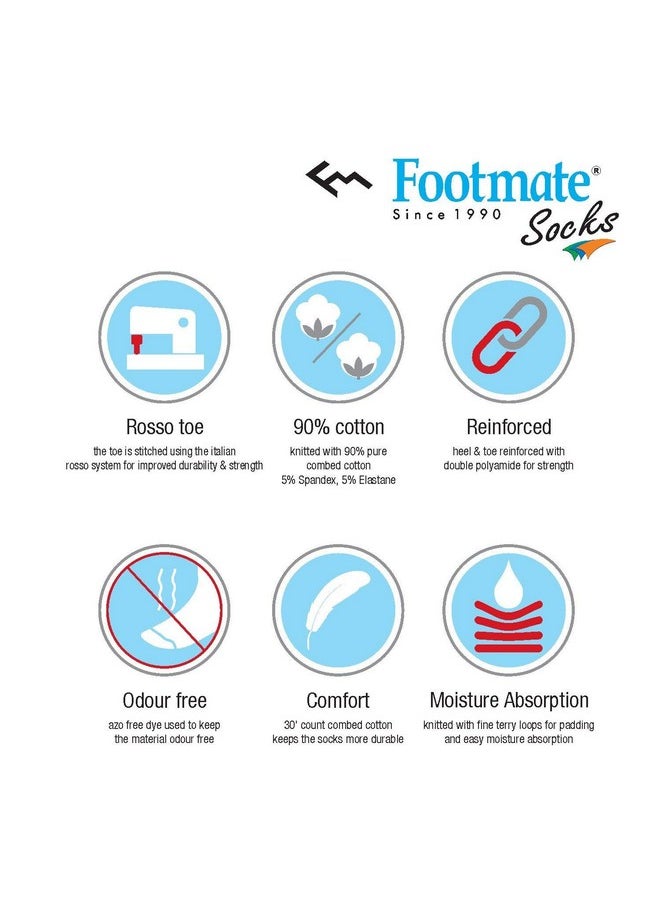 Footmate - Footmate Ankle Length Slipper Socks For Men & Women - 2 Pair Pack, Cotton Blend House or Floor Socks with Anti-Skid Rubber Grip, Booties For Indoor Use - Black, (Size - 5 to 8 Feet) - Image 1