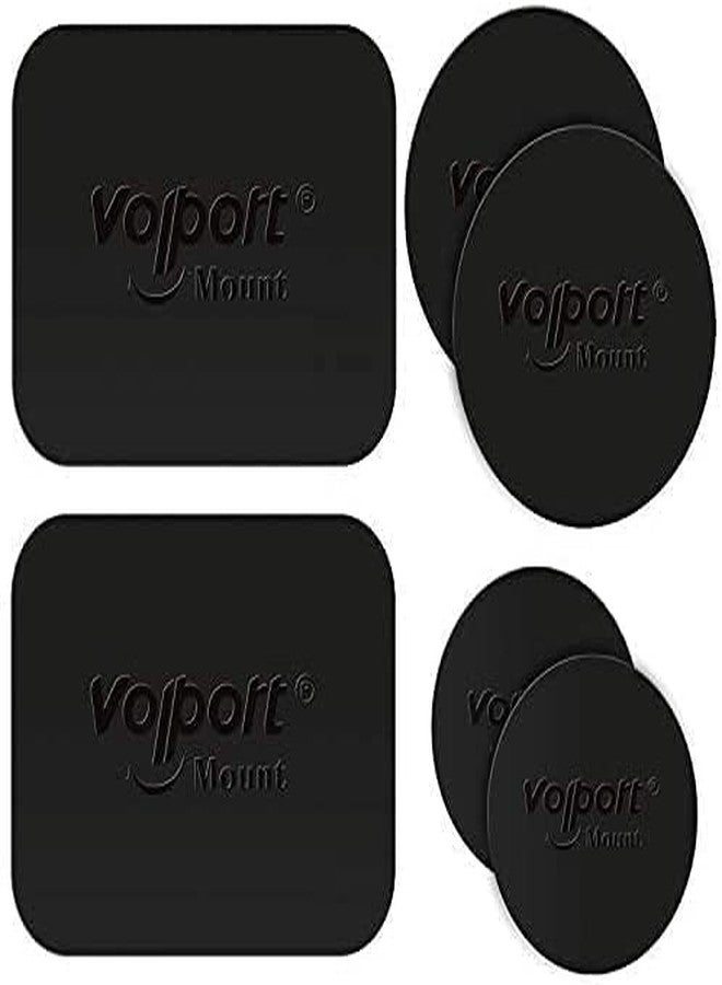 volport Metal Plate for Phone Magnet, 6 Pack Magic Plates Replacement with 3M Sticky Adhesive for Magnetic Car Phone Mount Holder Dashboard/Vent/CD/Windshield/Suction Cup - Rectangle & Round - Image 1