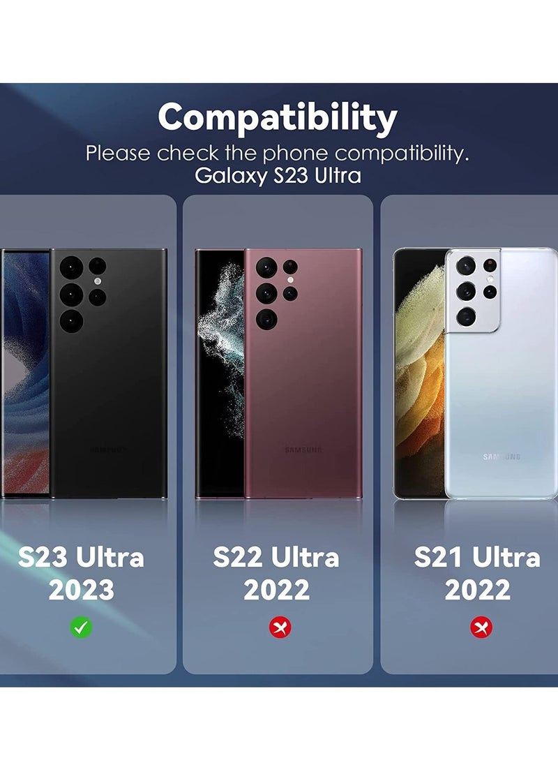 Raxoom Samsung Galaxy S23 Ultra Camera Lens Protector, 9H Tempered Glass + Aluminum Alloy Metal Individual Lens Screen Ring for S23 Ultra 6.8in 5G 2023 - Glitter Black - Image 3