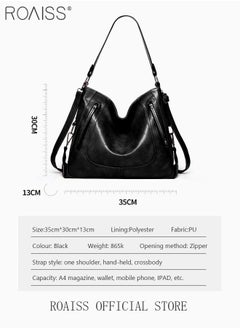 roaiss Large Crossbody Bags Ladies Shoulder Handbags Purse Set for Women Hobo Totes PU Leather Purses and Handbags Shoulder Bag Vegan Leather Tote  - Image 5
