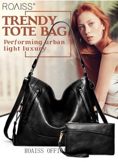 roaiss Large Crossbody Bags Ladies Shoulder Handbags Purse Set for Women Hobo Totes PU Leather Purses and Handbags Shoulder Bag Vegan Leather Tote  - Image 1