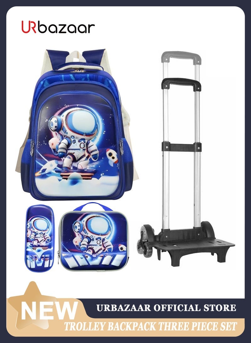 URbazaar Children School Bag Student Backpack with Reflective Strip Design & Padded Adjustable Shoulder Strap Large volume Waterproof Bookbag and for 3-10 Year Boys Girls Elementary Kindergarten(Astronaut) - Image 1