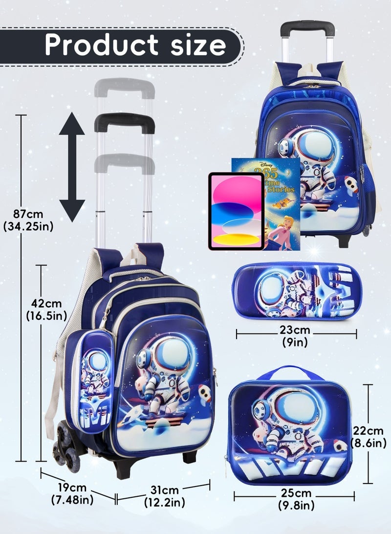 URbazaar Children School Bag Student Backpack with Reflective Strip Design & Padded Adjustable Shoulder Strap Large volume Waterproof Bookbag and for 3-10 Year Boys Girls Elementary Kindergarten(Astronaut) - Image 2