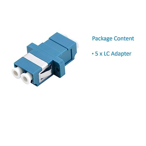 YIENFBEV LC Fiber Optic Adapter - LC to LC Duplex Singlemode Coupler - 5 Pack - Blue - Image 4