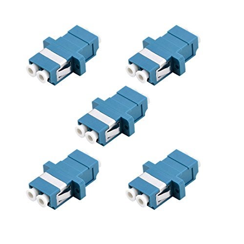 YIENFBEV LC Fiber Optic Adapter - LC to LC Duplex Singlemode Coupler - 5 Pack - Blue - Image 1