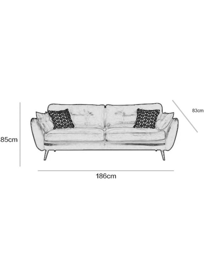 Zayn comforts 33.46 H Faux Leather Flared Arm Sofa With 2 Pillows Tufted Back Sofa 186 X 83 X 86 Cm Beige - Image 2