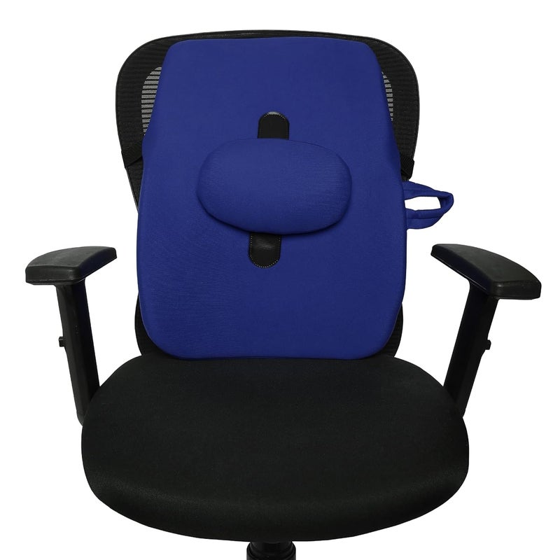 Flamingo Back Rest Support for Orthopedic Lumbar Support Memory Foam Back Rest Cushion Designed for Chairs Car Seat Improves Posture with Adjustable Seat Cushion Black L - Image 1