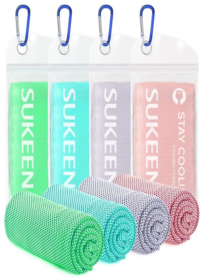 Sukeen 4 Pack Cooling Towels for Hot Weather 40"x12", Gym Towels for Men and Women, Soft Breathable Workout Towels for Yoga, Running, Sport, & More - Image 1