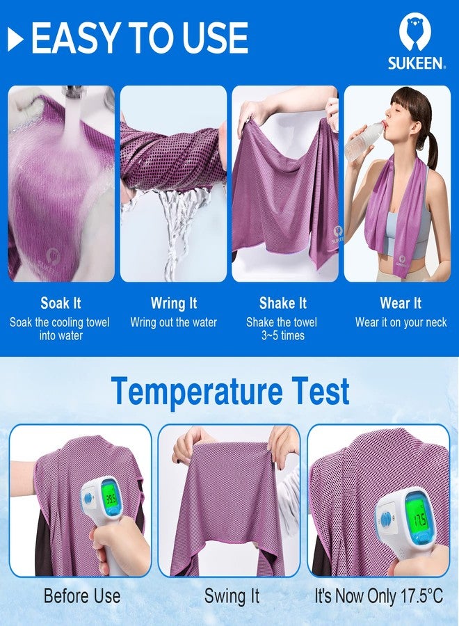 Sukeen 4 Pack Cooling Towels for Hot Weather 40"x12", Gym Towels for Men and Women, Soft Breathable Workout Towels for Yoga, Running, Sport, & More - Image 3