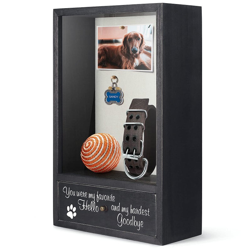TJMOREE Dog Memorial Gifts You were My Favorite Hello and My Hardest Goodbye Remembrance Picture Frame Shadow Box Pet Sympathy Gifts for Loss of Dog