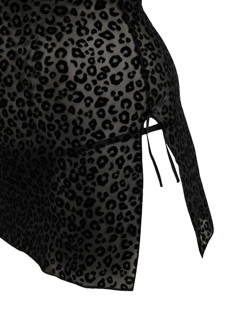 trendyol Black Leopard Patterned Panty Babydoll/Fantasy Nightgown - Image 3