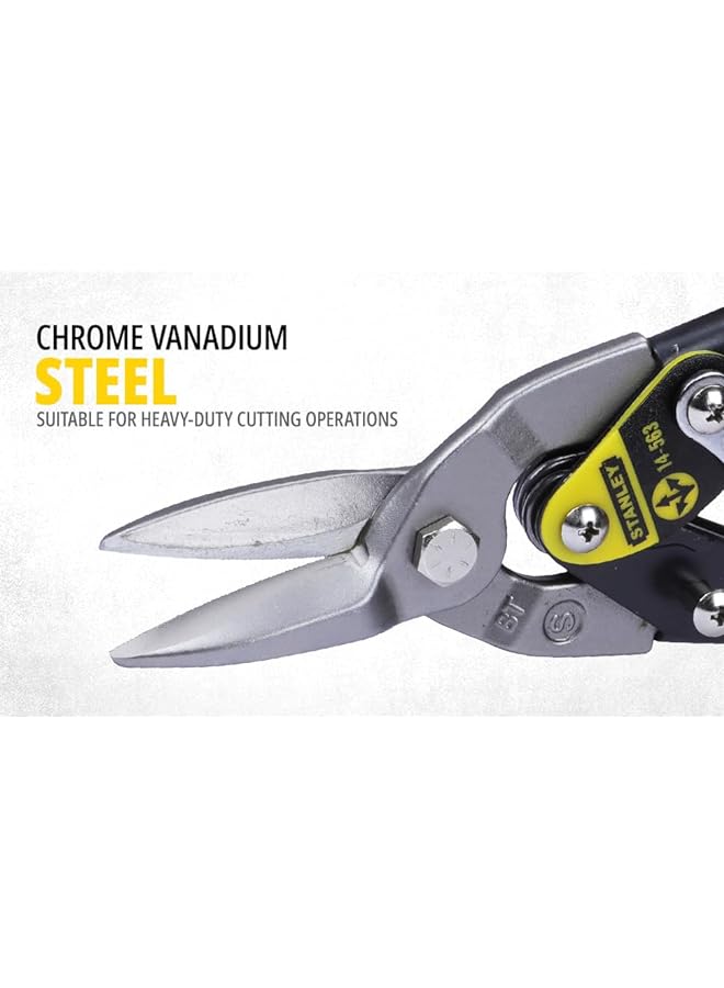 Stanley 2 14 563 Inch Maxsteel Inch Straight Aviation Snips 9.84 Inch Black/Yellow  - Image 3