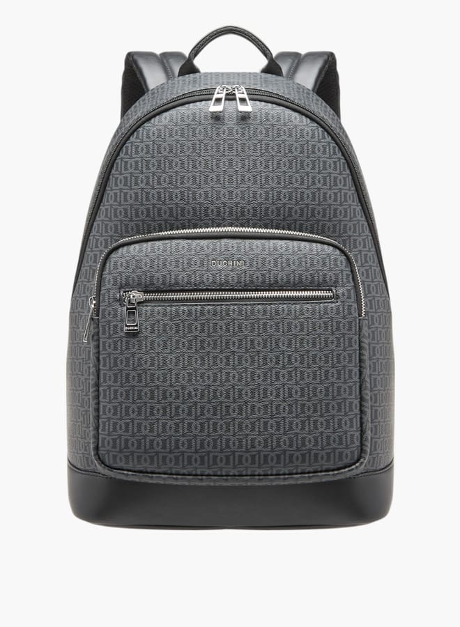 DUCHINI Monogram Print Backpack With Zip Closure And Laptop Compartment - 31X43X17 Cm - Image 1
