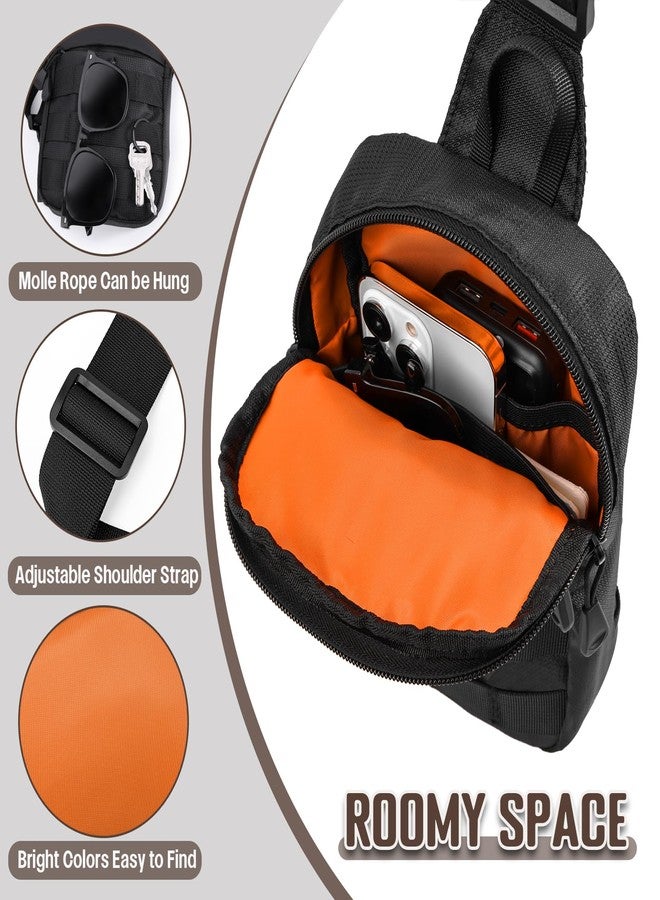 DEYACE Small Sling Bag for Men, Tactical Inspired Waterproof Utility EDC Mini Crossbody Chest Bag for Travel Work Sport (Black) - Image 4