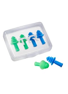 TYR Ergo Flex Ear Plugs-4pk Swimming Equipment, Blue/Green, ALL  - Image 1