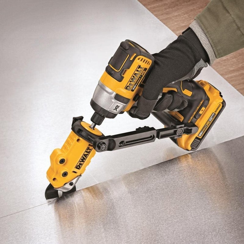 DEWALT Metal ShearCutter Drill Attachment Impact Ready 360 Degree Pivoting Head Cuts 18GA Material DWASHRIRYellow Black - Image 3