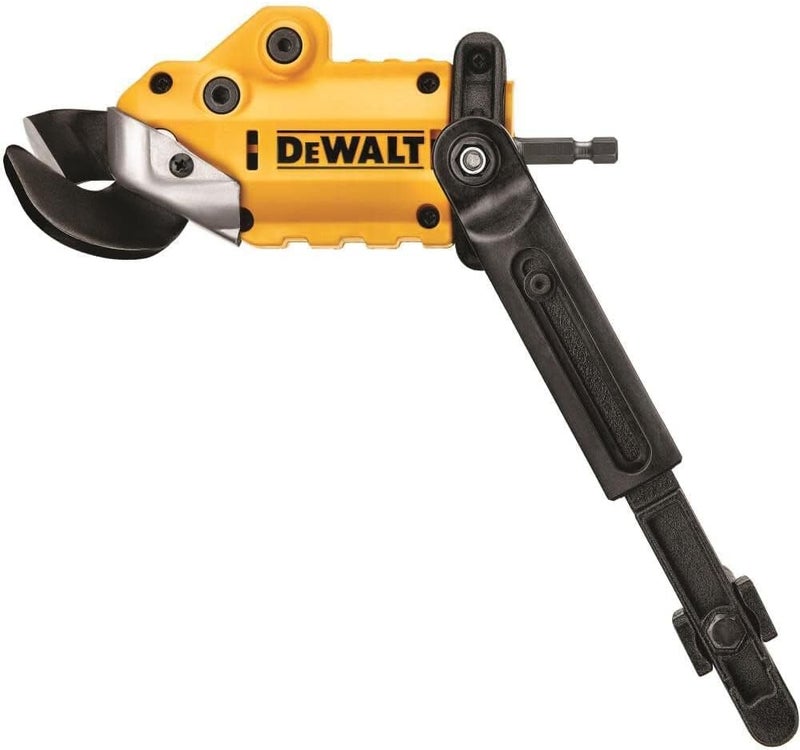 DEWALT Metal ShearCutter Drill Attachment Impact Ready 360 Degree Pivoting Head Cuts 18GA Material DWASHRIRYellow Black - Image 4