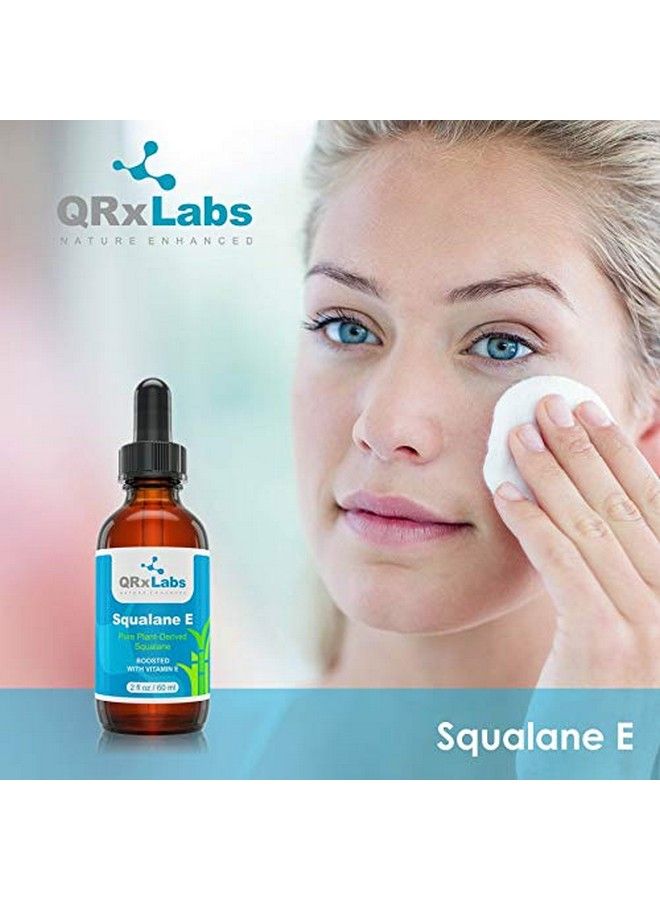 QRxLabs زيت سكوالين نباتي نقي مدعوم بفيتامين E (كبير 2 أونصة) عضوي معتمد من إيكوسيرت/وزارة الزراعة الأمريكية مستخلص من قصب السكر أفضل مرطب للوجه والجسم والجلد والشعر 2 أونصة سائلة / 60 مل - Image 4