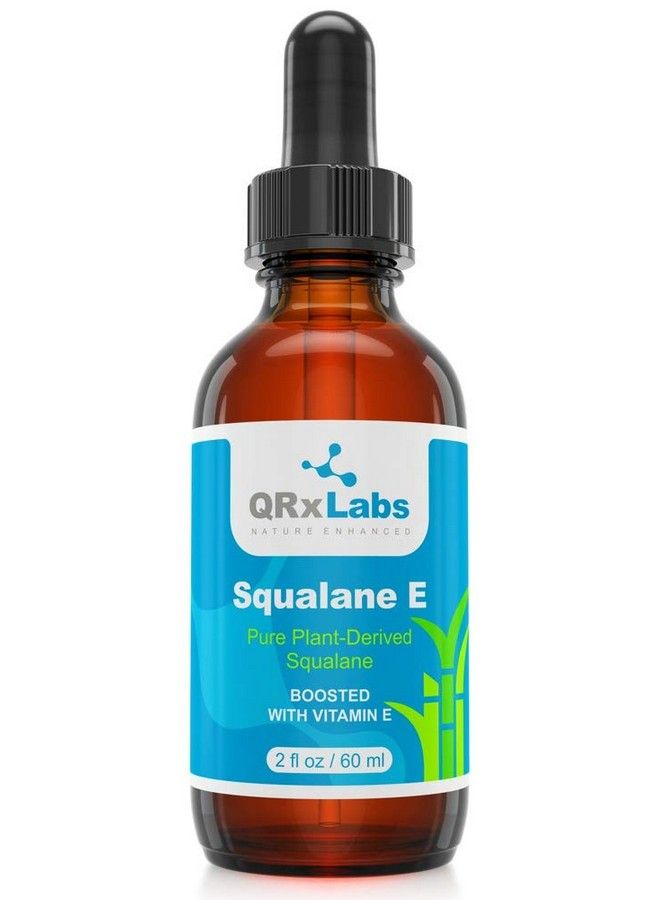 QRxLabs زيت سكوالين نباتي نقي مدعوم بفيتامين E (كبير 2 أونصة) عضوي معتمد من إيكوسيرت/وزارة الزراعة الأمريكية مستخلص من قصب السكر أفضل مرطب للوجه والجسم والجلد والشعر 2 أونصة سائلة / 60 مل - Image 2