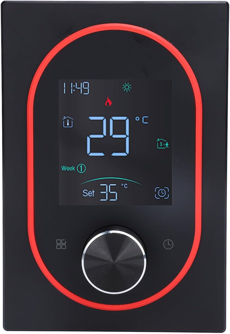 Smart Color Thermostat, Programmable Touchscreen LCD with Knob Control, 95V to 240V White - App Remote Control, Energy Saving Eco Mode, Ideal for Home and Office AC (Type 2) - Image 1