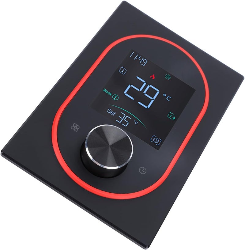 Smart Color Thermostat, Programmable Touchscreen LCD with Knob Control, 95V to 240V White - App Remote Control, Energy Saving Eco Mode, Ideal for Home and Office AC (Type 2) - Image 5