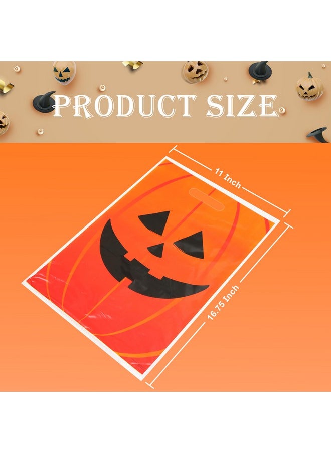 جيفت إكسبرس مجموعة GIFTEXPRESS® من 50 كيسًا من أكياس Jack O Lantern البلاستيكية مقاس 11 × 17 بوصة/أكياس Jack O Lantern البلاستيكية لحفلات الهالوين/أكياس هدايا حفلات الهالوين/أكياس Jack O Lantern البلاستيكية  - Image 3