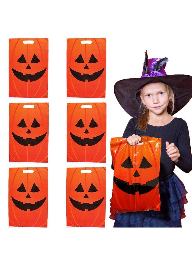 جيفت إكسبرس مجموعة GIFTEXPRESS® من 50 كيسًا من أكياس Jack O Lantern البلاستيكية مقاس 11 × 17 بوصة/أكياس Jack O Lantern البلاستيكية لحفلات الهالوين/أكياس هدايا حفلات الهالوين/أكياس Jack O Lantern البلاستيكية  - Image 1