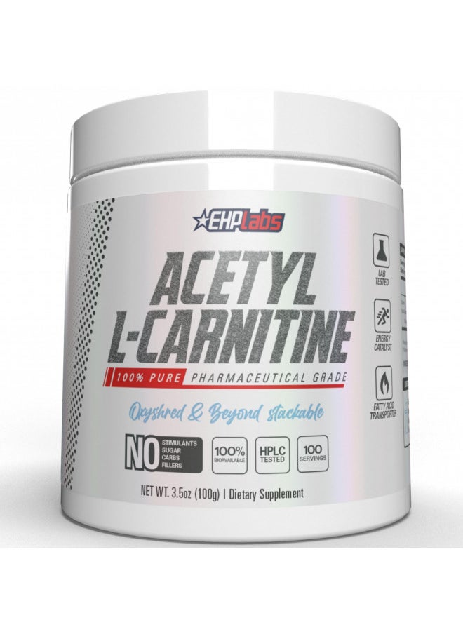 EHP Labs EHP Labs Acetyl L Carnitine - Supports Natural Energy Production, Aids Metabolism, Assists in Healthy Brain Function, Supports Heart Health, Non GMO, Vegan, Gluten Free - 100 Serves  - Image 1