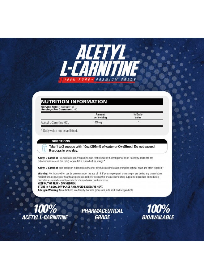 EHP Labs EHP Labs Acetyl L Carnitine - Supports Natural Energy Production, Aids Metabolism, Assists in Healthy Brain Function, Supports Heart Health, Non GMO, Vegan, Gluten Free - 100 Serves  - Image 2