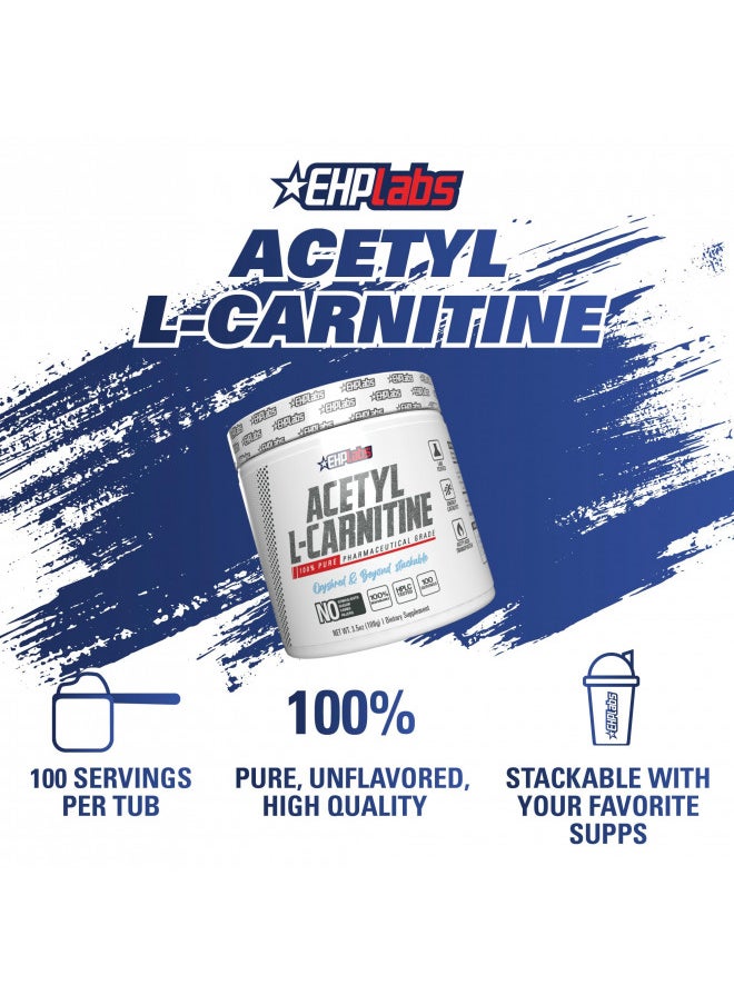 EHP Labs EHP Labs Acetyl L Carnitine - Supports Natural Energy Production, Aids Metabolism, Assists in Healthy Brain Function, Supports Heart Health, Non GMO, Vegan, Gluten Free - 100 Serves  - Image 3