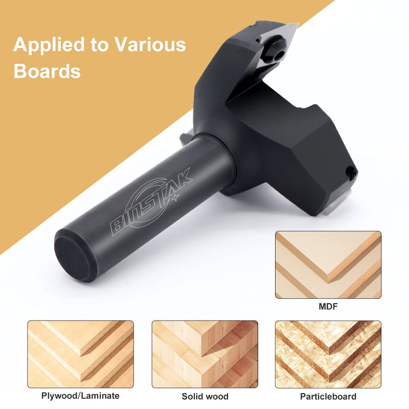 BINSTAK CNC Spoilboard Surfacing Router Bit, 1/2" Shank 2" Cutting Diameter, Insert Carbide Slab Flattening Router Bit Planing Bit Wood Planer Bit by BINSTAK - Image 5