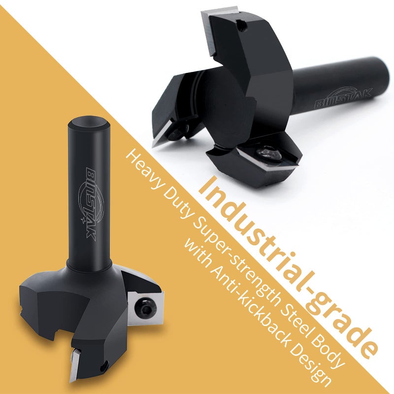 BINSTAK CNC Spoilboard Surfacing Router Bit, 1/2" Shank 2" Cutting Diameter, Insert Carbide Slab Flattening Router Bit Planing Bit Wood Planer Bit by BINSTAK - Image 3