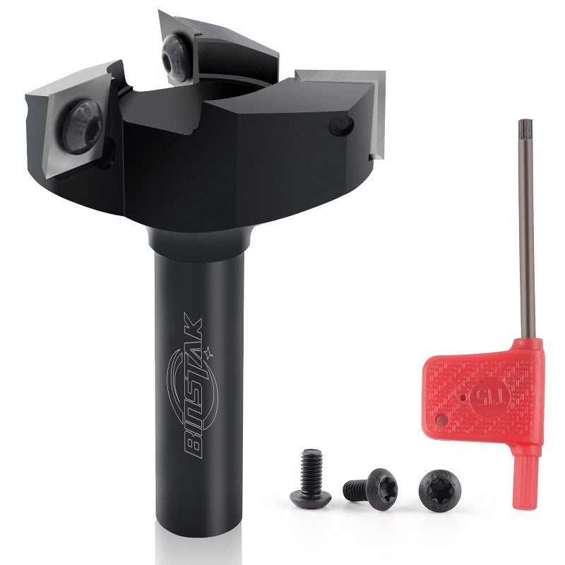 BINSTAK CNC Spoilboard Surfacing Router Bit, 1/2" Shank 2" Cutting Diameter, Insert Carbide Slab Flattening Router Bit Planing Bit Wood Planer Bit by BINSTAK - Image 1
