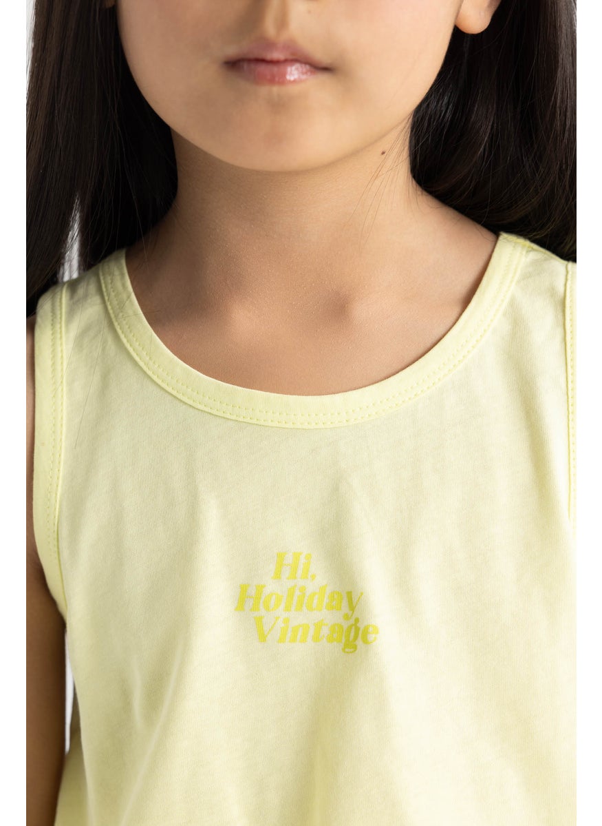 DeFacto Girl Printed T-Shirt Shorts 2 Piece Set  - Image 2