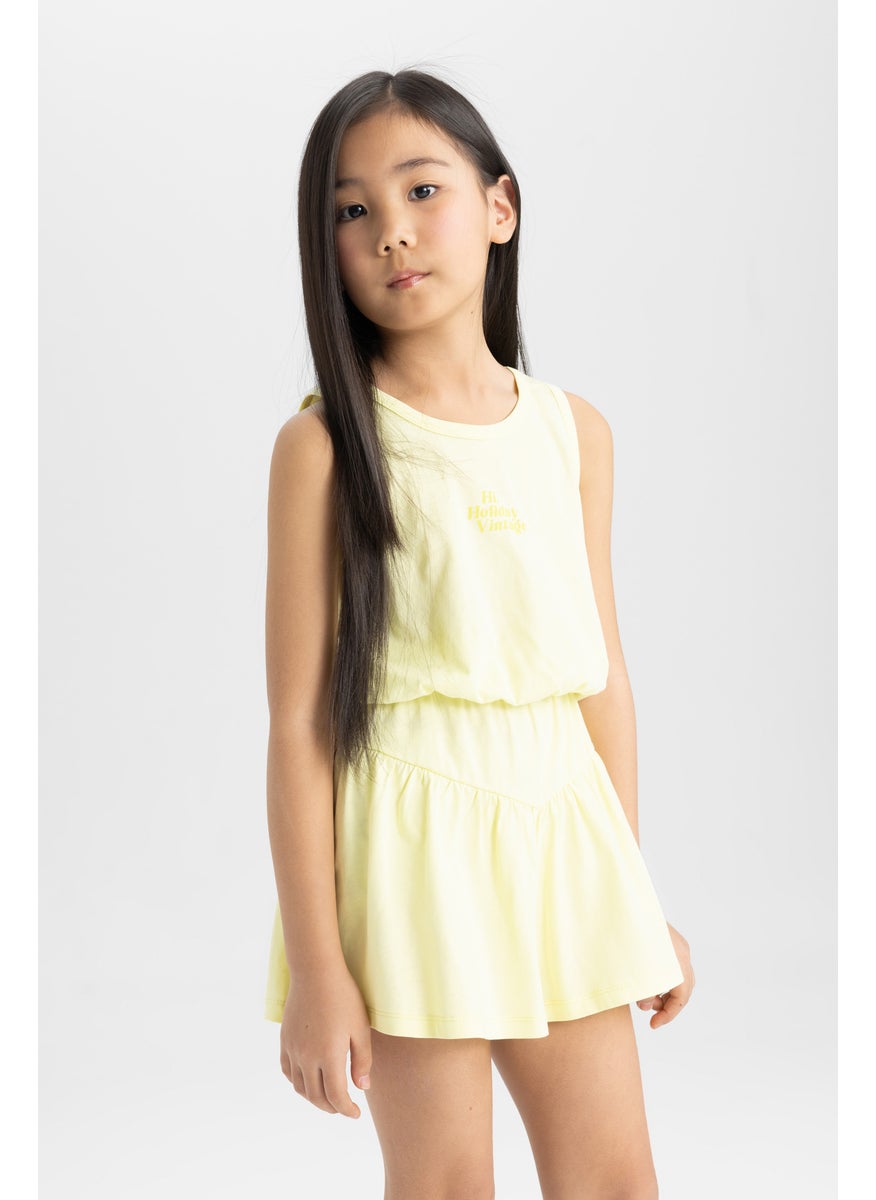 DeFacto Girl Printed T-Shirt Shorts 2 Piece Set  - Image 4