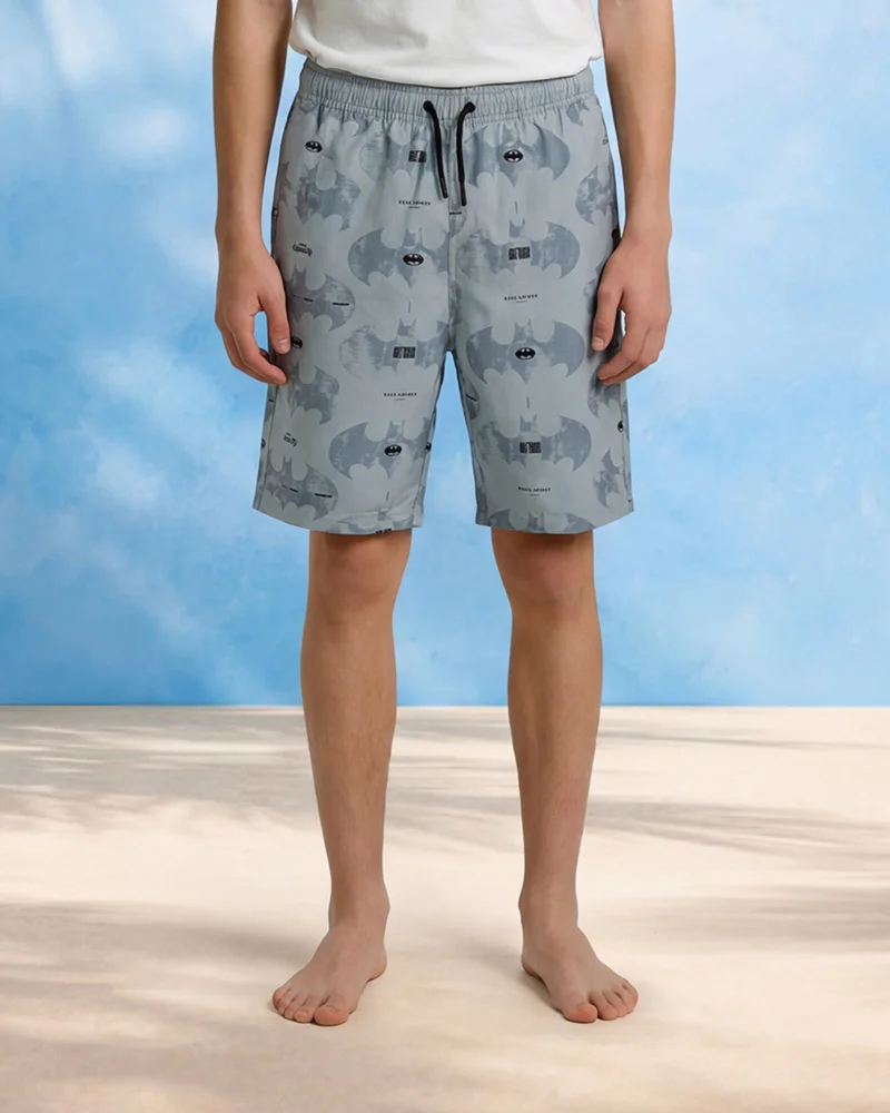 Redtag Senior Boys Grey Batman Swimwear Shorts