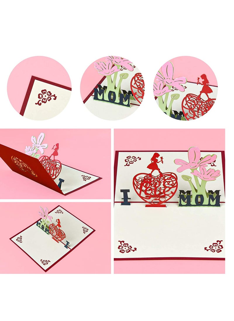 3D Pop up Greeting Card Mother's Day Greeting Card, “I LOVE MOM'' Greetings Card Mum Birthday Card Appreciation Card Gift Birthday Card for Mum from Daughter Son with Envelope for Mother - pzsku/Z25F634C444B3717DF2ECZ/45/_/1698820250/ef910f91-093a-496b-b89b-99b129637184