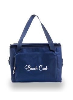 Beach Cool Hot and Cold Lunch Bag - Padded and High Quality Material - Adjustable Strap - 15 Liter - Navy  - Image 2