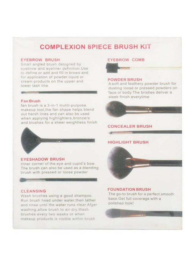 adbeni - Makeup Brush Set Professional Eyebrow, Fan, Eyeshadow, Eyebrow Comb, Powder, Concealer, Hoghlighter, Foundation Blending Brushes Kit (Set Of 8) & 1 Beauty Blender - Image 1