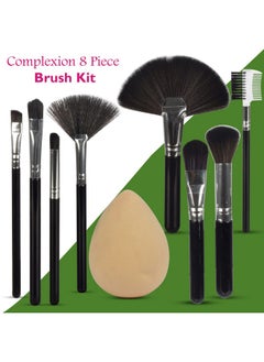 adbeni Makeup Brush Set Professional Eyebrow, Fan, Eyeshadow, Eyebrow Comb, Powder, Concealer, Hoghlighter, Foundation Blending Brushes Kit (Set Of 8) & 1 Beauty Blender  - Image 2