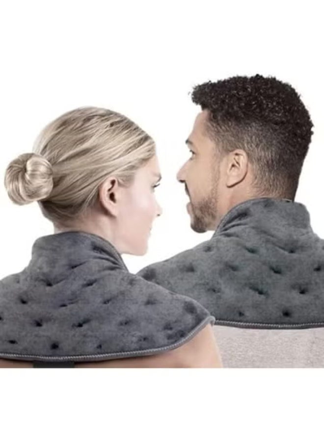 وسادة تدفئة كهربائية للرقبة والكتف - علاجية لتسكين آلام الظهر والعضلات - خامات قطيفة ناعمة لراحة يومية مثالية - Image 1