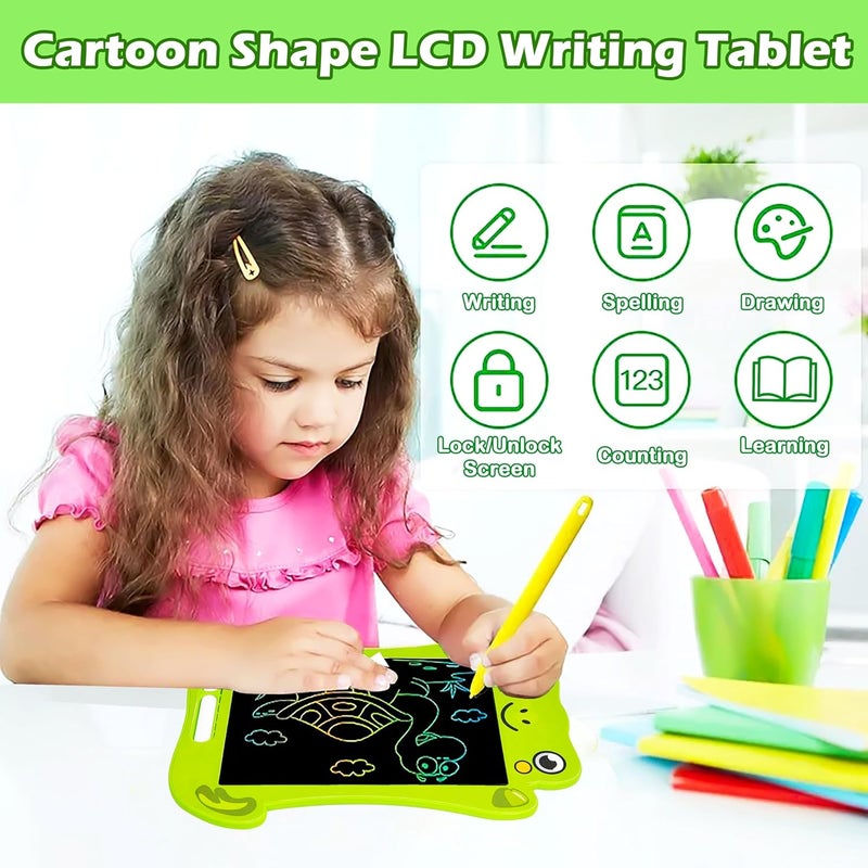 vGRASSP 7.5 Inch Educational Animal Face LCD Writing Tablet Toy for Kids - Reusable Doodle Board with One-Click Erase and Stylus - Learner Drawing Pad - Color and Design As Per Stock (7.5") - Image 2