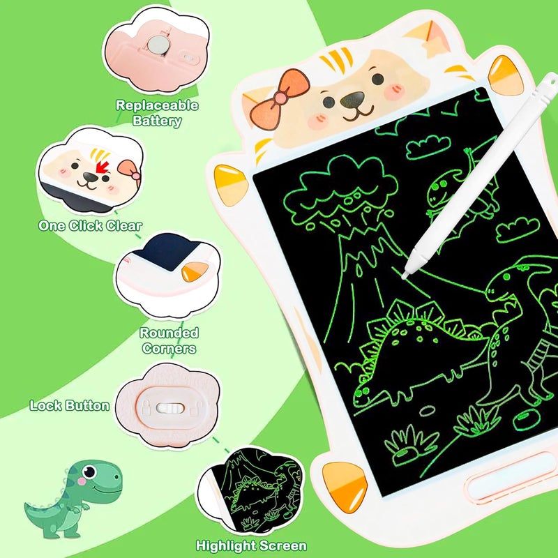 vGRASSP 7.5 Inch Educational Animal Face LCD Writing Tablet Toy for Kids - Reusable Doodle Board with One-Click Erase and Stylus - Learner Drawing Pad - Color and Design As Per Stock (7.5") - Image 4