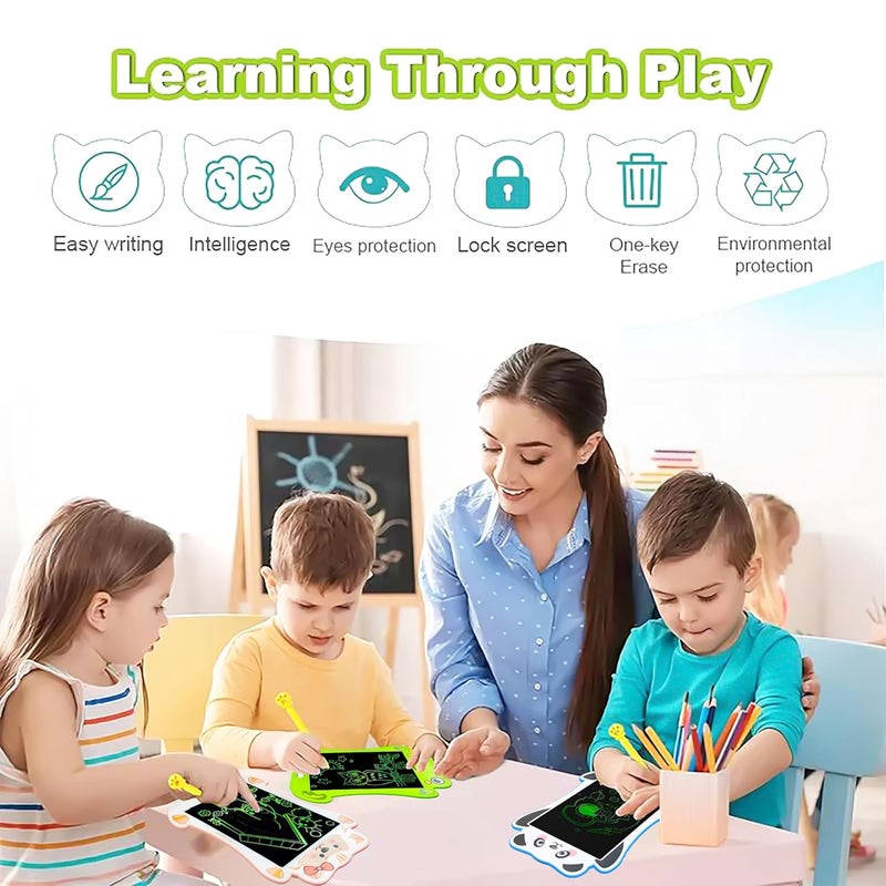 vGRASSP 7.5 Inch Educational Animal Face LCD Writing Tablet Toy for Kids - Reusable Doodle Board with One-Click Erase and Stylus - Learner Drawing Pad - Color and Design As Per Stock (7.5") - Image 5