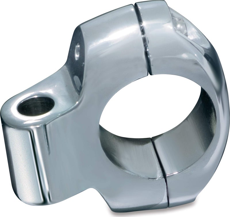 Kuryakyn 1420 Motorcycle Handlebar Accessory: Universal Mount Clamp for Motorcycles with 1" Diameter Bars (Accepts 5/16" Mounting Hardware), Chrome, Pack of 1 - Image 1