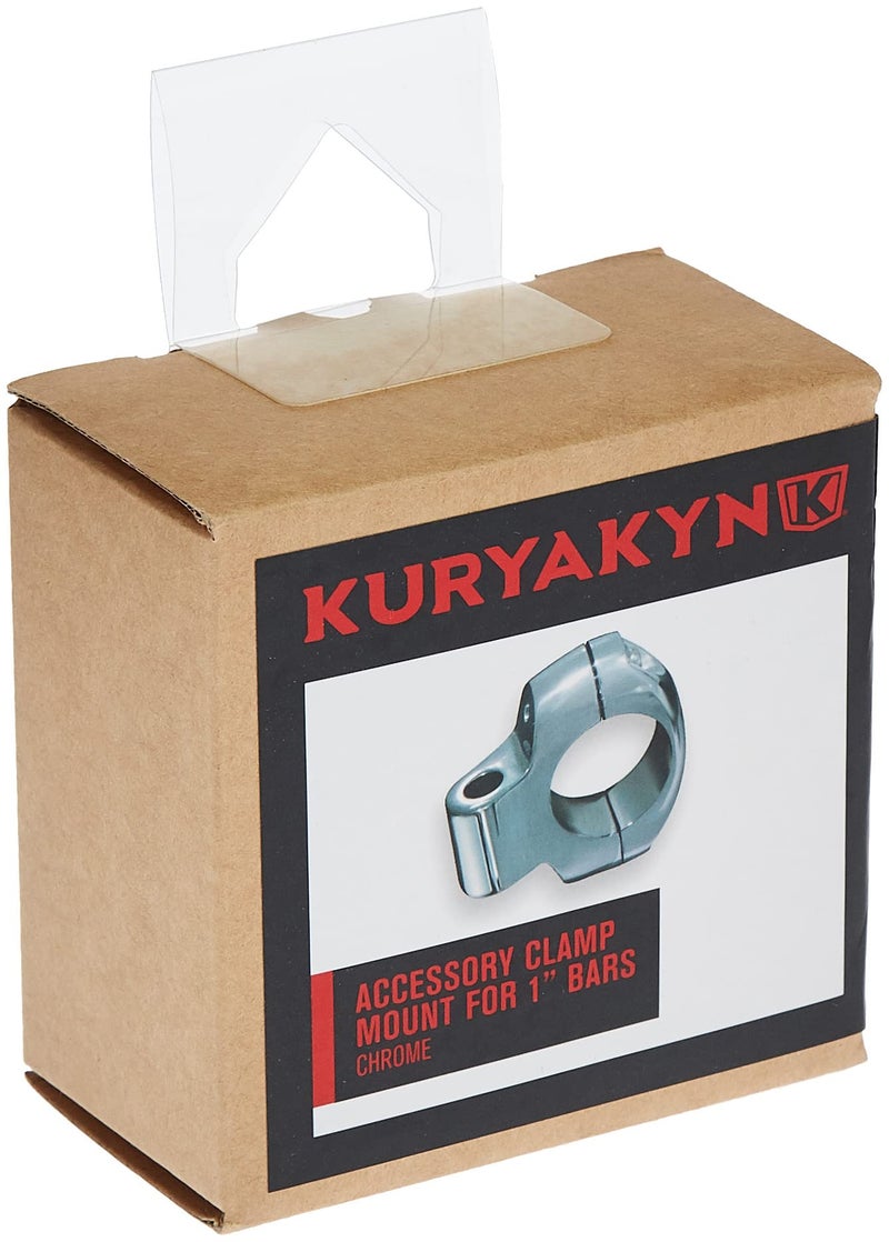Kuryakyn 1420 Motorcycle Handlebar Accessory: Universal Mount Clamp for Motorcycles with 1" Diameter Bars (Accepts 5/16" Mounting Hardware), Chrome, Pack of 1 - Image 2