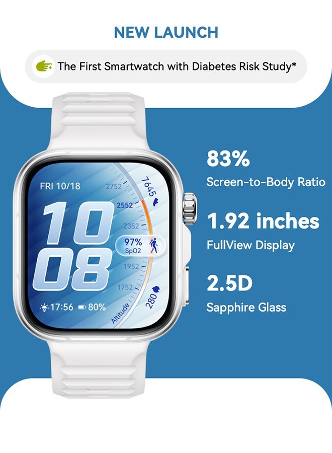 HUAWEI WATCH FIT 5 Pro Smartwatch, 44.5mm FullView Display, iOS & Android, upto10 Days Battery Life, Golf, Health Management, Sleep & Heart Monitor, ECG, NFC, Mini Work-out, White - Image 1